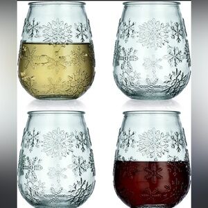 Snowflake coloured stemless glass (set of 4)